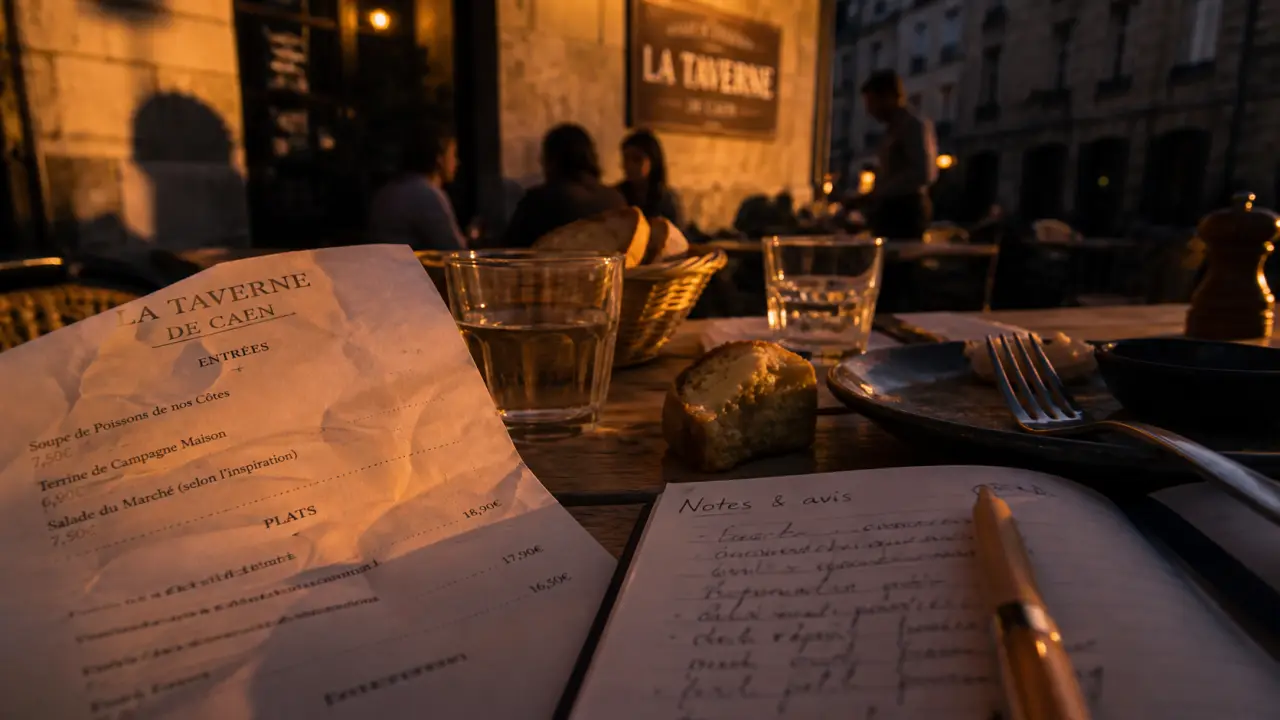 Les meilleurs restaurants de caen, avis et budgets sur une table en terrasse
