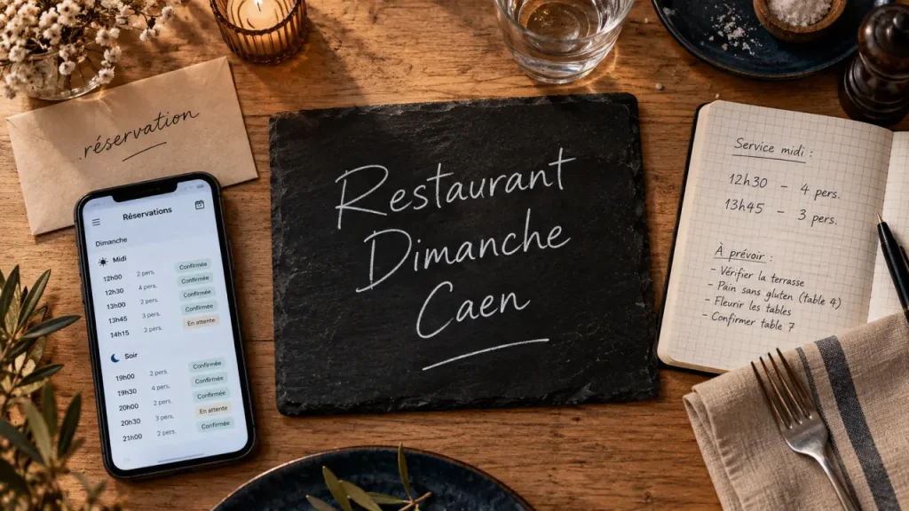 Restaurants ouverts le dimanche à Caen : horaires, quartiers et réservations à vérifier