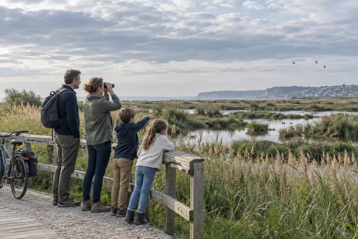 Que faire à Deauville en famille : balade dans le marais de Villers-sur-Mer