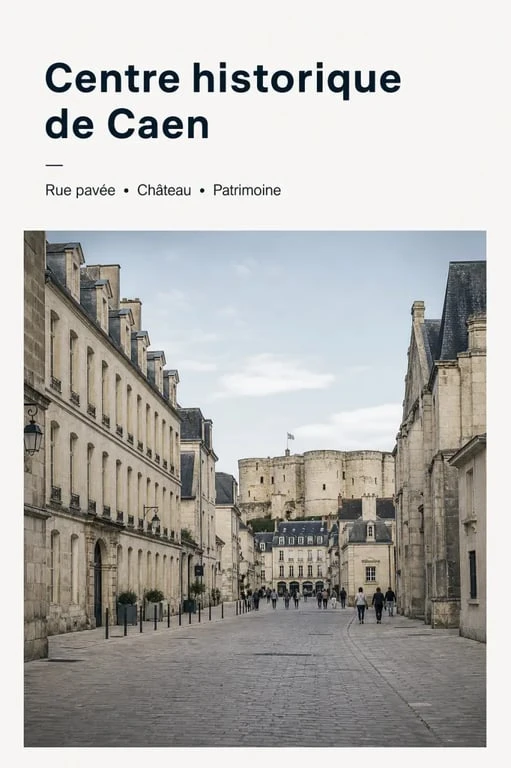 Visiter Caen à pied dans le centre historique avec le château et une rue pavée