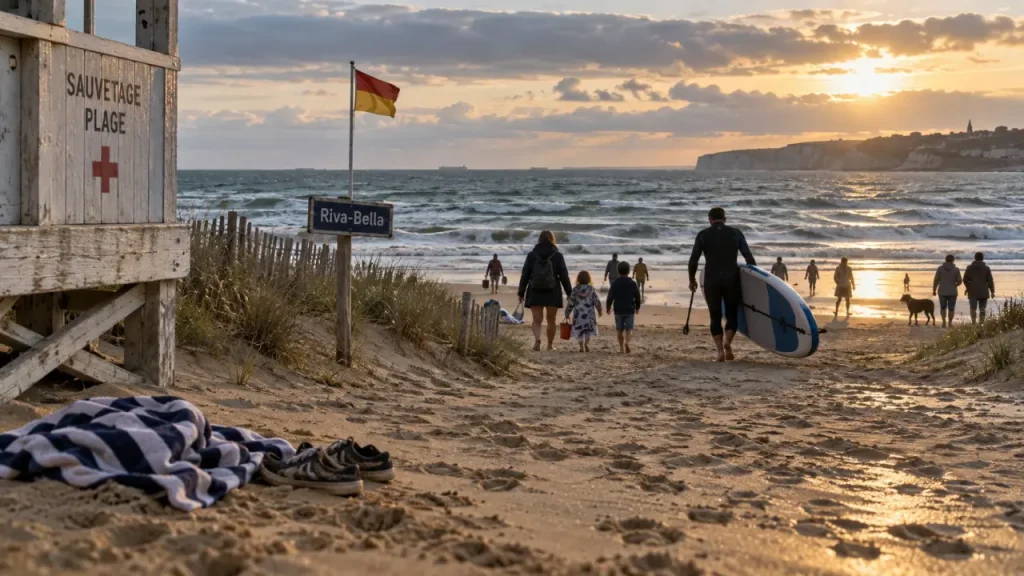 Ouistreham plage Riva-Bella : baignade surveillée et sports nautiques