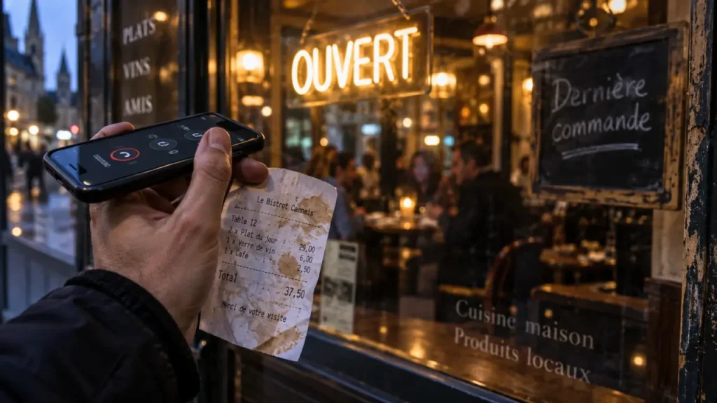Restaurants ouverts Caen : vérifiez la cuisine en vitrine, enseigne OUVERT