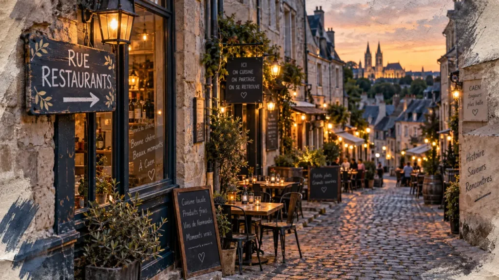 Ruelle du Vaugueux, rue des restaurants Caen près du château