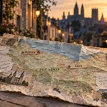 Visiter Caen ou Bayeux : carte du Calvados, rue médiévale et château/abbaye