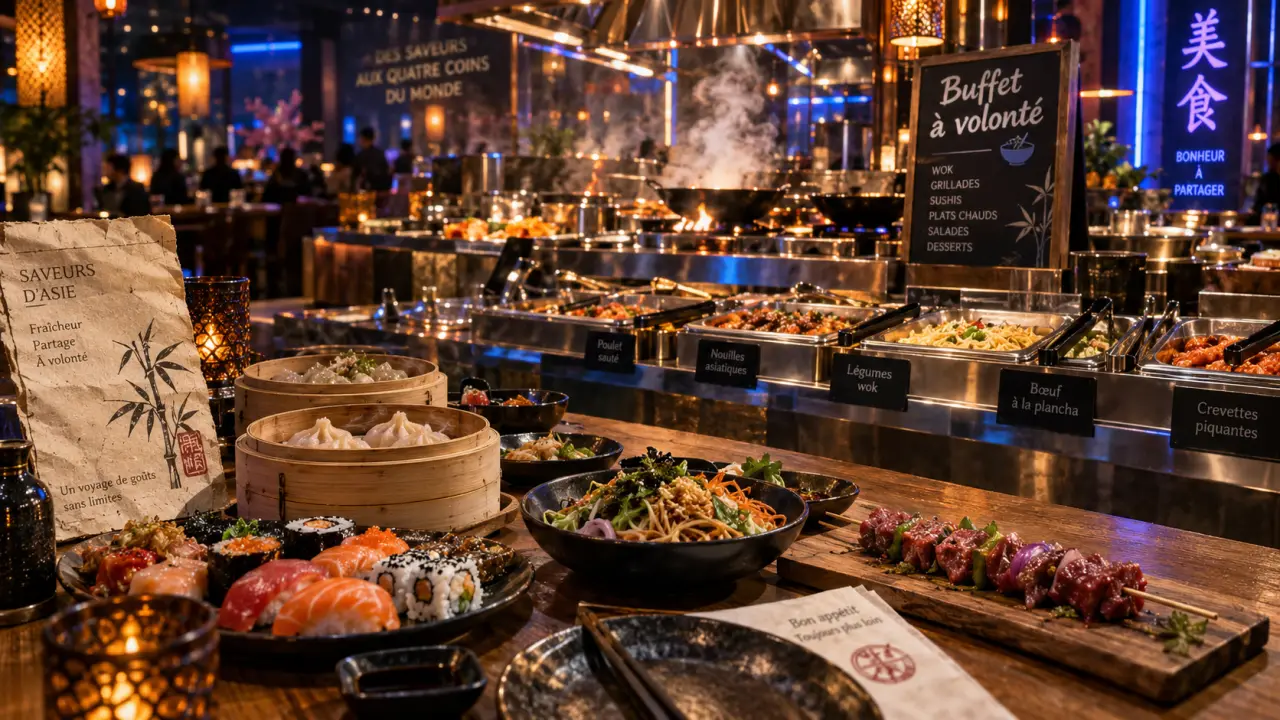 Restaurant a volonté caen : buffet asiatique chaud et plancha